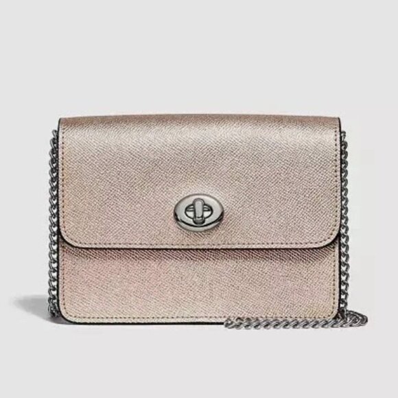 Coach Handbags - COACH | Bowery Crossbody Bag Champagne Gold Metallic Grain Leather F31938